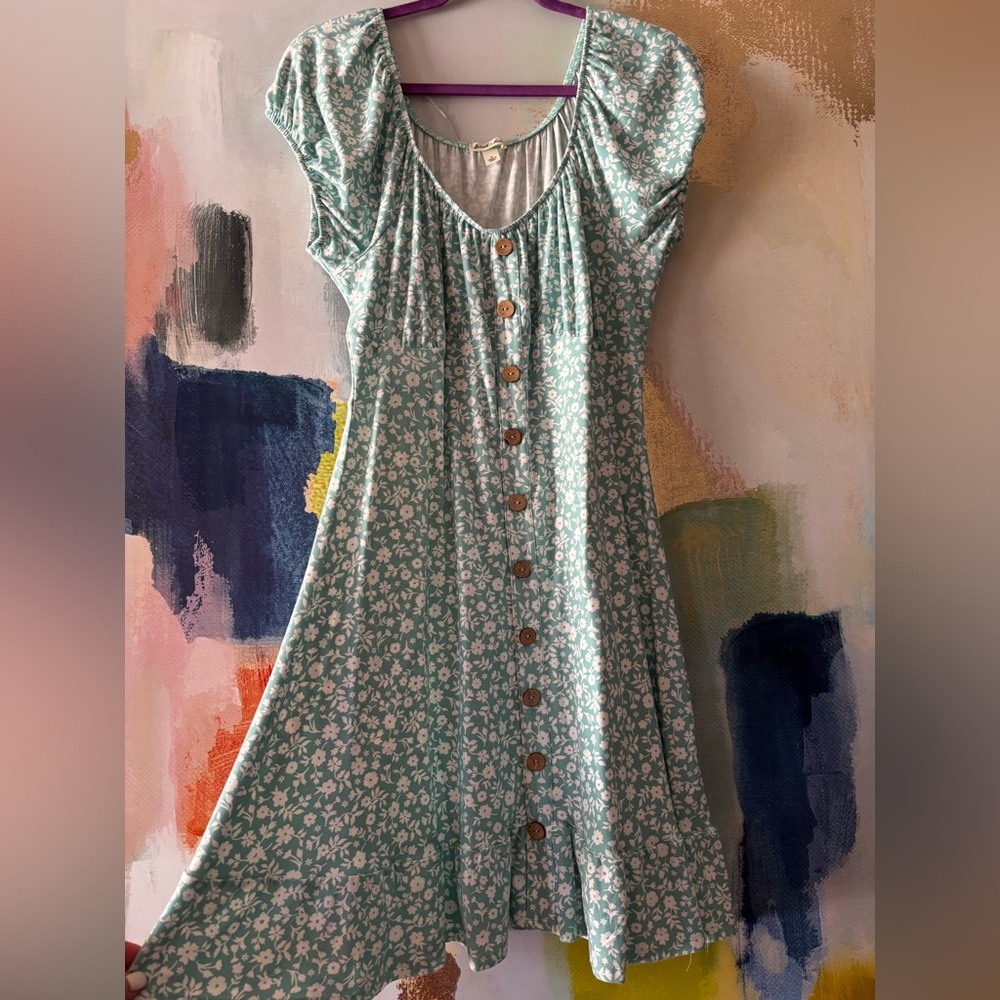 Derek Heart  light Teal and White Floral dress